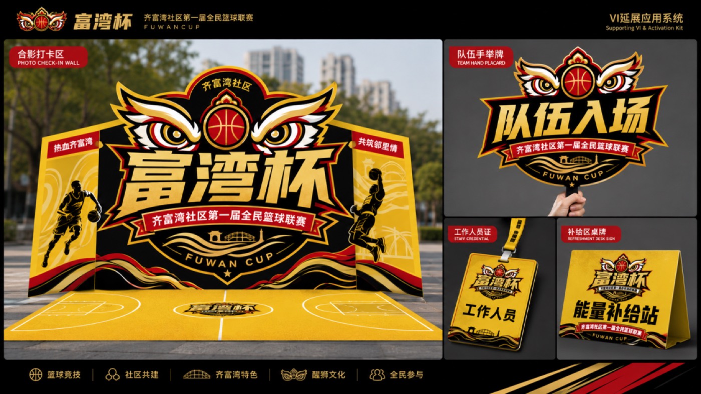 现场主背景板与合影打卡区